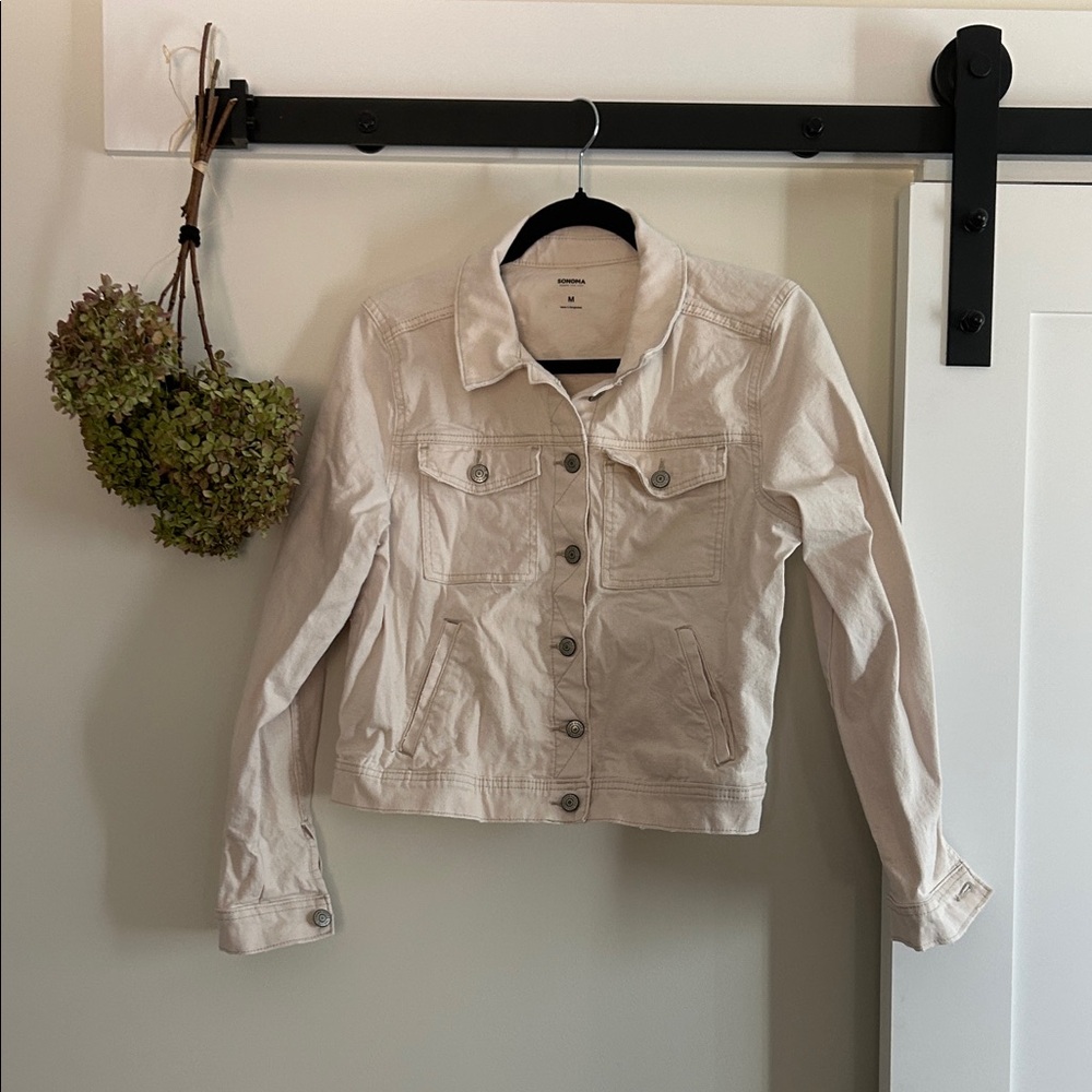 Sonoma Women's Light Beige Jean Jacket